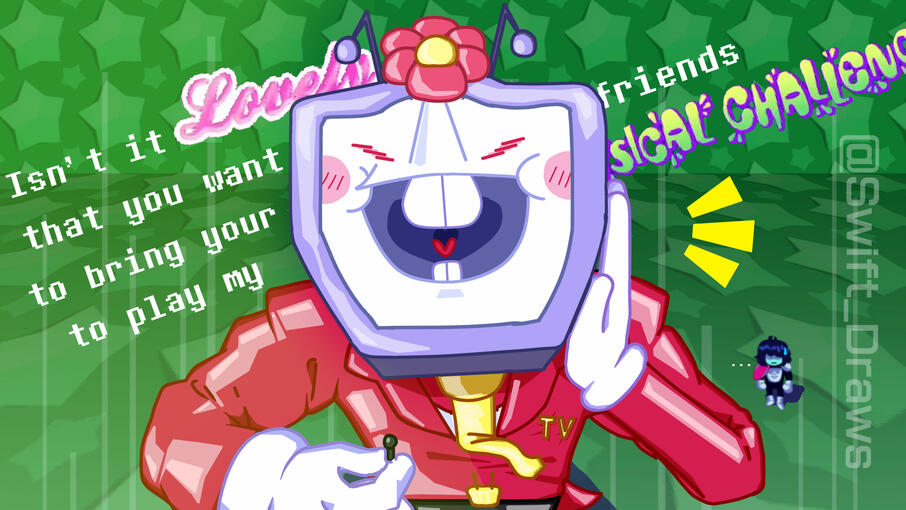 Idk , don't judge me on this :\ , I made it in the era when I was still learning digital art, and I made it for fun, also I forgot the context behind it ... just wanted to draw Fanart of Tenna being happy, and so I did... you liked it ?!